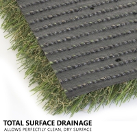 Synthetic turf backing with holes. Riviera Monterey 50 ounces. Total Surface Drainage allows perfectly clean, dry surface. Synthetic turf backing with holes. Riviera Monterey 50 ounces. Total Surface Drainage allows perfectly clean, dry surface.