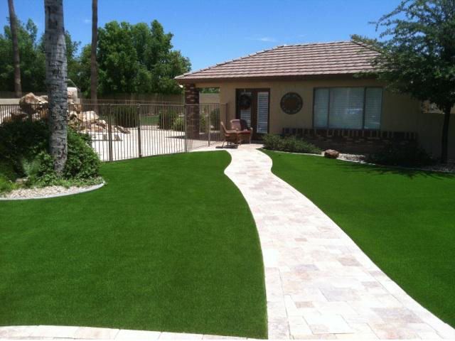 Synthetic Lawn Marana, Arizona Landscape Photos, Small Front Yard Landscaping